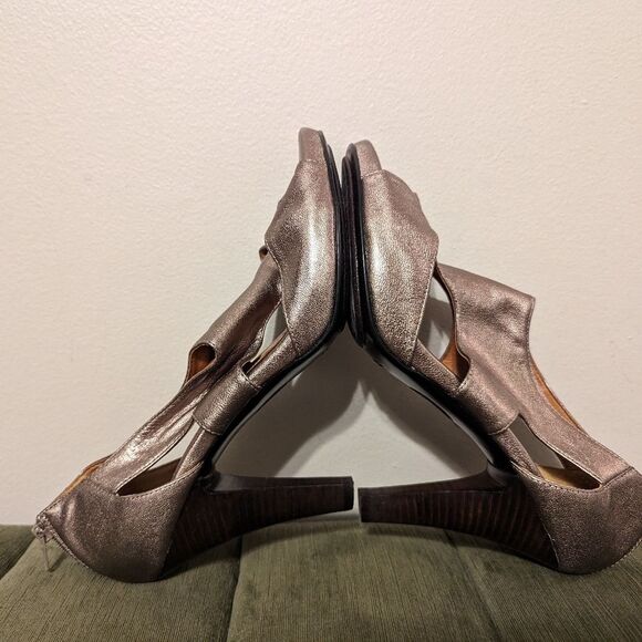 Sofft Pavia Bootie Heels Metallic Anthracite Leather 11 - Picture 10 of 12